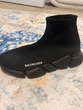 Balenciaga Black Knit Speed Trainer Sock Sneaker